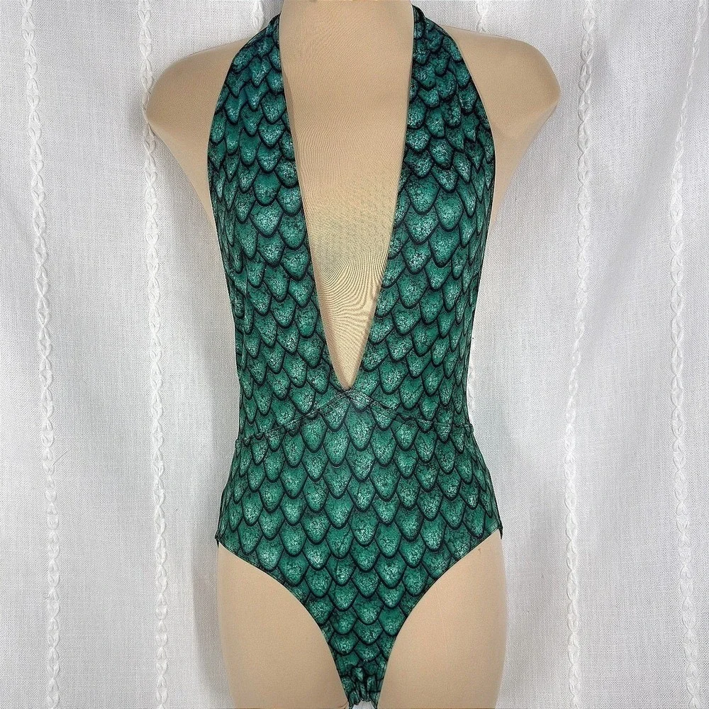 BlackMilk Game of Thrones Dragon Scale‎ Halter One Piece Swimsuit XS